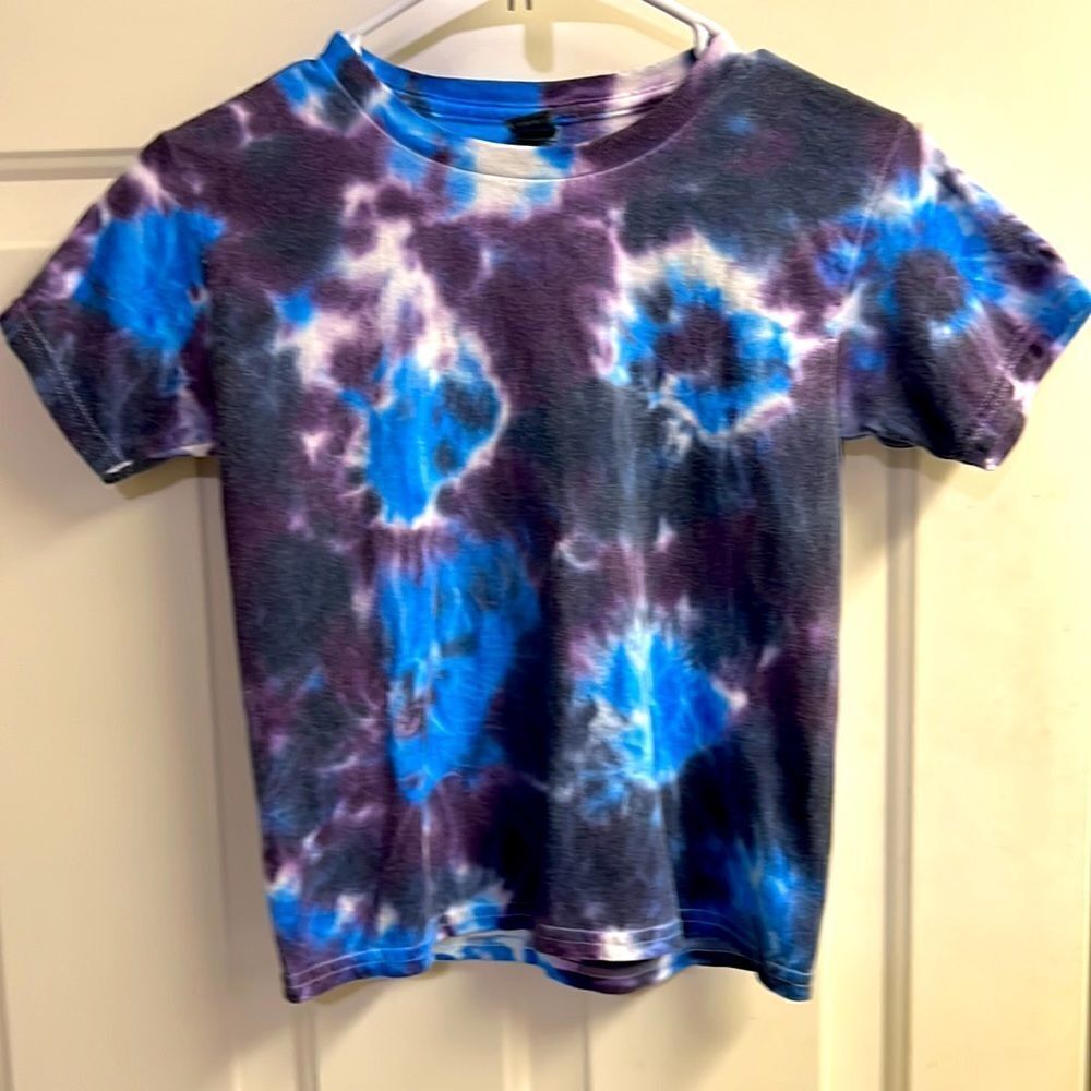Matching Family Vacation Blue, Purple and White Starburst Tie Dye T-shirts (Mixe - Picture 10 of 11